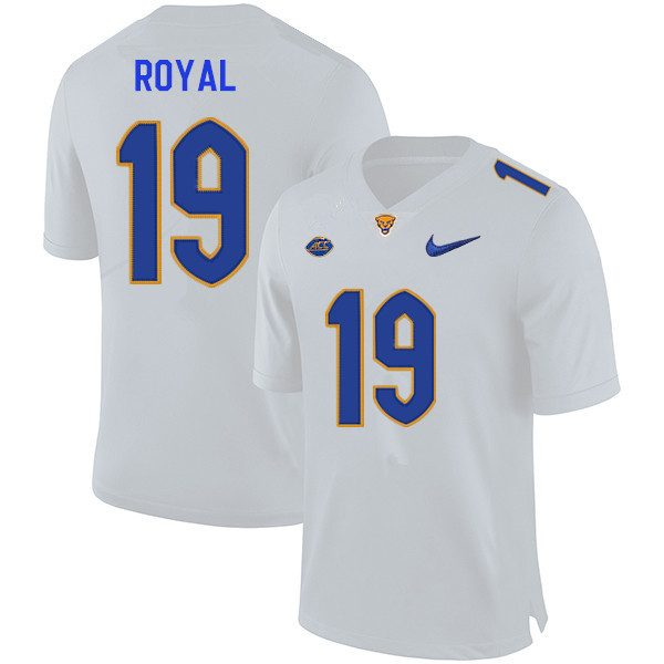 Men #19 Jahvante Royal Pitt Panthers College Football Jerseys Sale-White